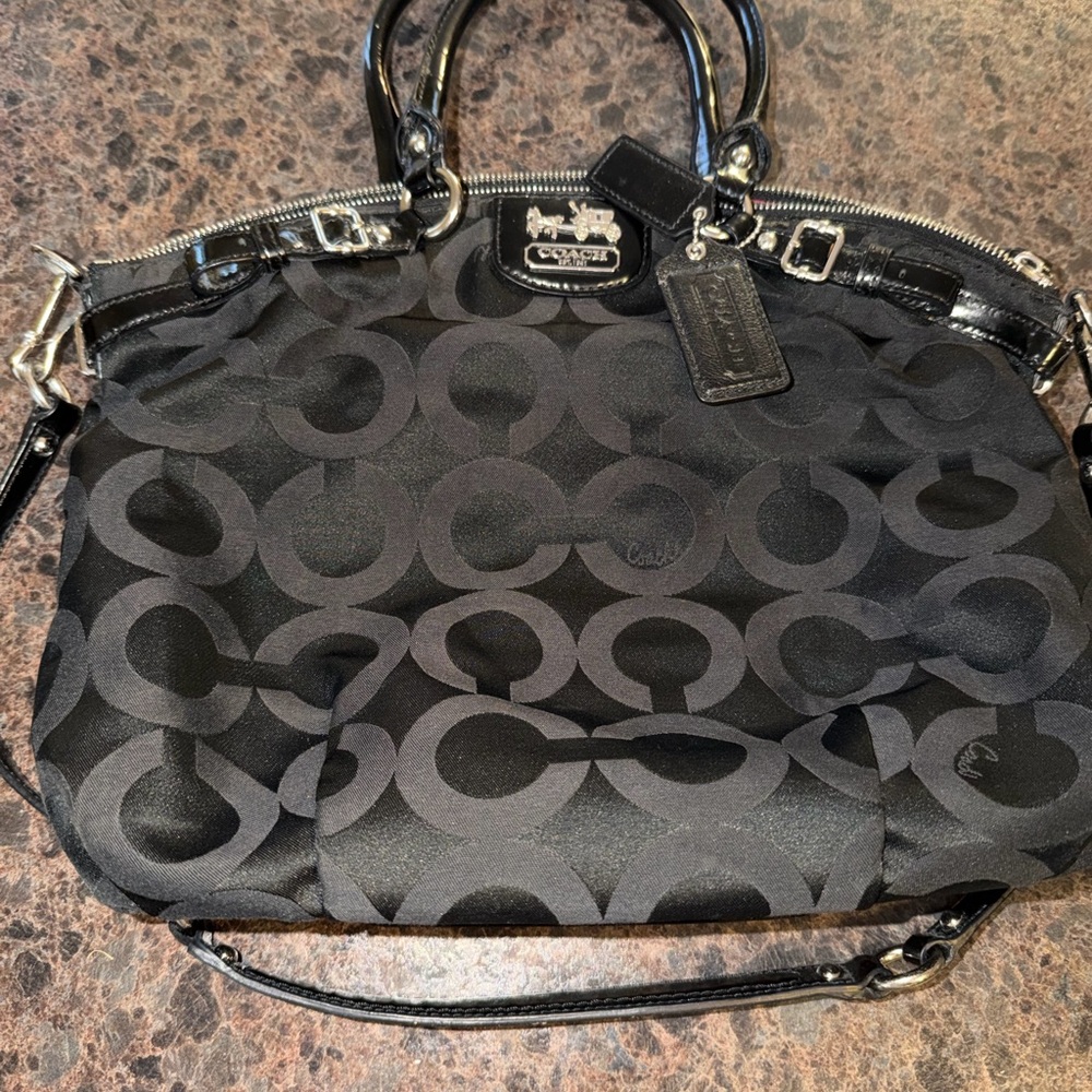 Coach Black Signature Shoulder Bag